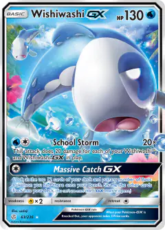 Wishiwashi-GX Rare Holo GX card from Cosmic Eclipse