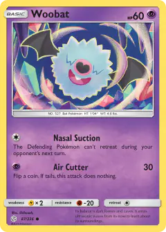 Woobat Common card from Cosmic Eclipse