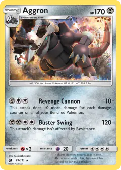 Aggron Rare Holo card from Crimson Invasion