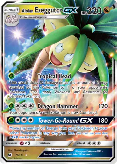 Alolan Exeggutor-GX Rare Holo GX card from Crimson Invasion