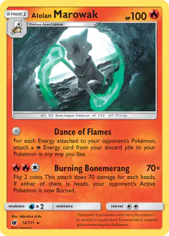 Alolan Marowak Rare Holo card from Crimson Invasion