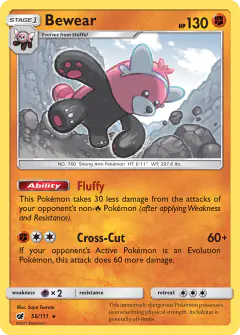 Bewear Rare Holo card from Crimson Invasion