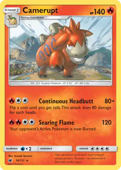 Camerupt Rare card from Crimson Invasion