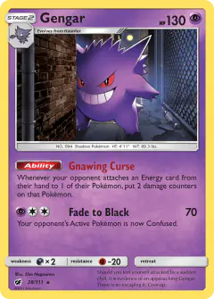 Gengar Rare Holo card from Crimson Invasion