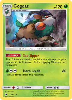 Gogoat Rare Holo card from Crimson Invasion