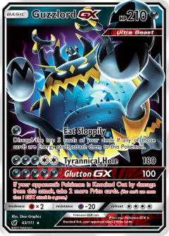 Guzzlord-GX Rare Holo GX card from Crimson Invasion
