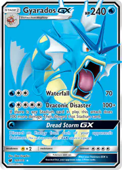 Gyarados-GX Rare Ultra card from Crimson Invasion