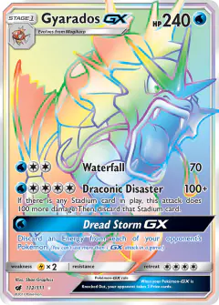 Gyarados-GX Rare Rainbow card from Crimson Invasion