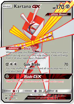 Kartana-GX Rare Ultra card from Crimson Invasion