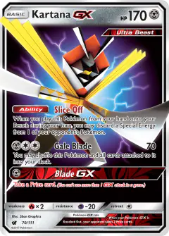 Kartana-GX Rare Holo GX card from Crimson Invasion