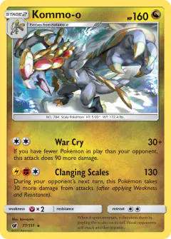 Kommo-o Rare card from Crimson Invasion