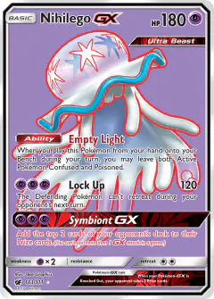 Nihilego-GX Rare Ultra card from Crimson Invasion