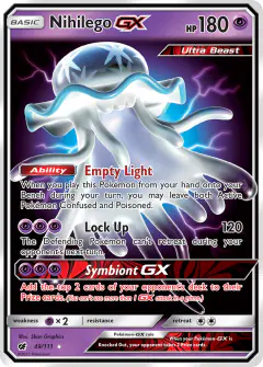 Nihilego-GX Rare Holo GX card from Crimson Invasion