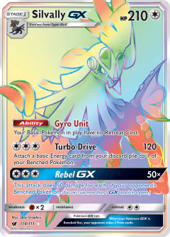 Silvally-GX Rare Rainbow card from Crimson Invasion