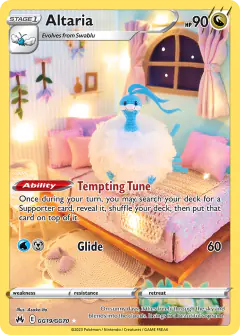 Altaria Trainer Gallery Rare Holo card from Crown Zenith