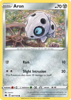 Aron Common card from Crown Zenith