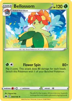 Bellossom Rare card from Crown Zenith