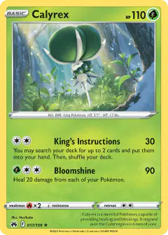 Calyrex Rare Holo card from Crown Zenith