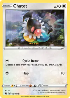 Chatot Common card from Crown Zenith