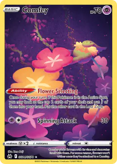 Comfey Trainer Gallery Rare Holo card from Crown Zenith