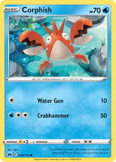 Corphish Common card from Crown Zenith