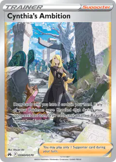 Cynthia's Ambition Rare Ultra card from Crown Zenith