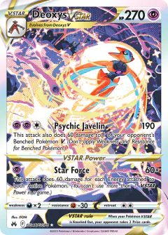 Deoxys VSTAR Rare Holo VSTAR card from Crown Zenith