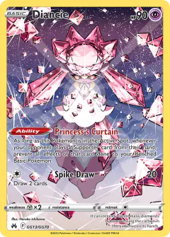 Diancie Trainer Gallery Rare Holo card from Crown Zenith