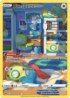 Dunsparce Trainer Gallery Rare Holo card from Crown Zenith