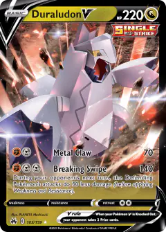 Duraludon V Rare Holo V card from Crown Zenith