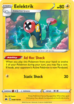 Eelektrik Uncommon card from Crown Zenith