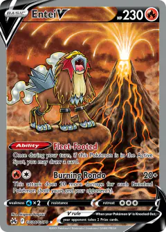 Entei V Rare Holo V card from Crown Zenith