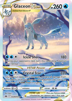 Glaceon VSTAR Rare Holo VSTAR card from Crown Zenith