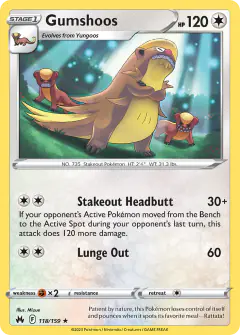 Gumshoos Rare card from Crown Zenith