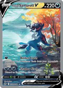 Hisuian Samurott V Rare Holo V card from Crown Zenith