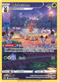 Kricketune Trainer Gallery Rare Holo card from Crown Zenith