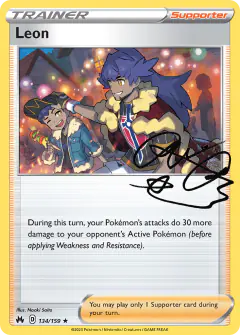 Leon Rare Holo card from Crown Zenith