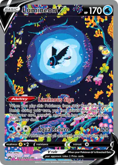 Lumineon V Rare Holo V card from Crown Zenith