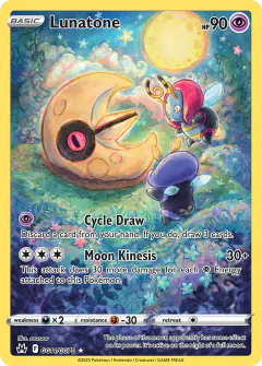 Lunatone Trainer Gallery Rare Holo card from Crown Zenith
