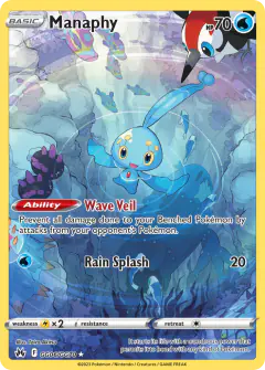Manaphy Trainer Gallery Rare Holo card from Crown Zenith