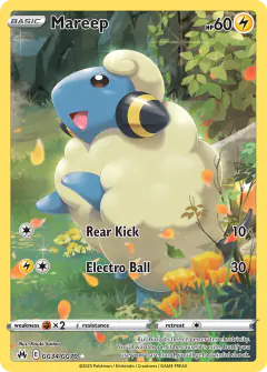 Mareep Trainer Gallery Rare Holo card from Crown Zenith