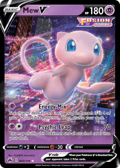 Mew V Rare Holo V card from Crown Zenith