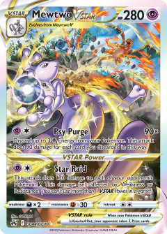 Mewtwo VSTAR Rare Holo VSTAR card from Crown Zenith