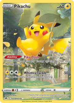 Pikachu Trainer Gallery Rare Holo card from Crown Zenith