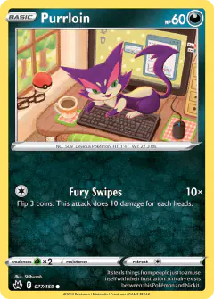 Purrloin Common card from Crown Zenith
