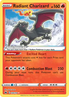Radiant Charizard Radiant Rare card from Crown Zenith