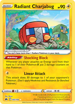 Radiant Charjabug Radiant Rare card from Crown Zenith
