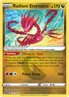 Radiant Eternatus Radiant Rare card from Crown Zenith