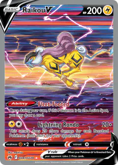 Raikou V Rare Holo V card from Crown Zenith