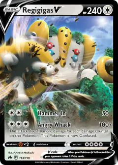 Regigigas V Rare Holo V card from Crown Zenith